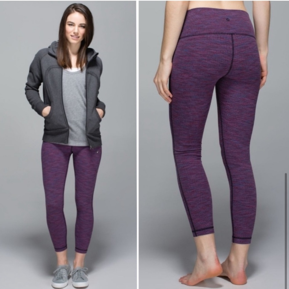 Lululemon High Times Diamond Jacquard Space Dye Blue Jeweled Purple Leggings